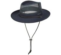 Stetson Takani Safari Hat Women/Men - Hat Made of Cotton - Fabric hat with Factor 30 UV Protection - Sun hat with a Chin Strap - Crushable mesh Insert - Navy L (58-59 cm)