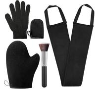 STEUGO 5 Pack Self Tanning Mitt Applicator Kit, Self Tan Glove, Face Tan Mitt, Back Lotion Applicator, Exfoliating Glove, Tanning Brush for Self Tanner Fake Bake Tan