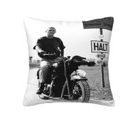 Steve Actor McQueen Throw Pillow Covers Black Cushion Case for Home Living Room Decor Art Decorative Throw Cushion Case 16"x16"