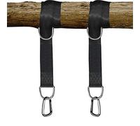 Steve Allan + The Barrows - Tree Swing Hanging Straps Kit -Two 10ft Straps Double Layer Straps with Tree Protectors Carabiners Heavy duty,Holds 2800LBS for Any Swings/Hammocks/Mountaineering/Rock - Outdoor Swing Hangers