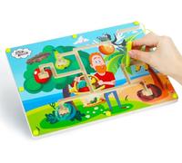 STEVE and MAGGIE Magnetic Beads Montessori Toys Number Maze and Colour Sorting Toys for Toddlers and Preschoolers, Educational Wooden Board Game, Birthday Gifts for Girls and Boys Ages 3 and Up