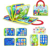 Steve and Maggie My First Busy Board, English Learning Themed Montessori Toys for 3+ Year Olds, Sensory Early Development & Activity Toys, Farm Busy Book for Travel, Boys Girls Birthday Presents