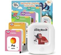 STEVE and MAGGIE Talking Flash Cards, Educational Toys for 3+ Year Old Boys Girls, Toddlers Preschoolers Reading Machine, Phonics Flash Cards Sensory Toys for Autism, ADHD, Interactive Gifts for Kids