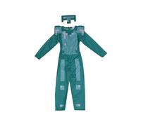 (Steve Costume, Kids M) Minecraft Steve Armor Child Boys Girls Cosplay Costume Dress Up Suit Jumpsuit