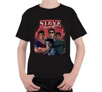 Steve Harrington Stranger Series Fan Gift Babysitter Hawkins Unisex Children's T-Shirt, black, 152
