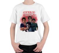 Steve Harrington Stranger Series Fan Gift Babysitter Hawkins Unisex Children's T-Shirt, White, 152