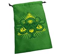 Steve Jackson Games | Deluxe Dice Bag: Cthulhu Purple | Large 6" x 9" Drawstring Bag with Satin Lining | Includes Custom 19mm Purple Translucent Die with Green Ink | Holds Over 100 Dice