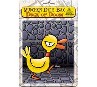 Steve Jackson Games | Munchkin Dice Bag: Duck of Doom | Large Drawstring Bag 7” x 7” | Printed Fabric | Holds Over 100 Dice | Includes Two Munchkin Cards | Roleplaying Game Dice Bag
