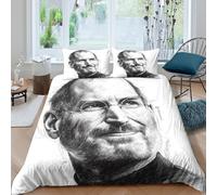Steve Jobs 3D Print IGod Duvet Cover Quilt Cover Comforter Covers for Boys Girls Bedding Set Soft Microfiber with Pillow Cases with Zipper Closure 3 Pieces King(220x240cm)