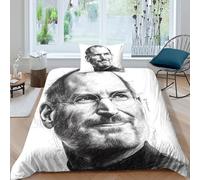 Steve Jobs Comforter Covers Quilt Cover Duvet Cover 3D Print IGod for Teens And Adults Bedding Set with Zipper Closure with Pillow Cases Soft Microfiber 3 Pieces Single(135x200cm)