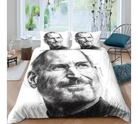 Steve Jobs Comforter Covers Quilt Cover for Teens And Adults 3D Print IGod Duvet Cover with Zipper Closure Soft Microfiber Bedding Set with Pillow Cases 3 Pieces Double(200x200cm)