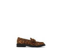 Steve Madden 'adison Loafer Leopard' Suede Flats In Brown Brown