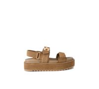 Steve Madden 'big Mona Sandal Camel' Suede Sandals In Tan Tan