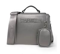 Steve Madden Damen Bevelyn Convertible Crossbody Bag Umhngetasche, Pewter Metallic, One Size