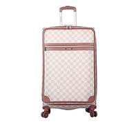 Steve Madden Designer Luggage,Checked Large 28 Inch Softside Suitcase,Expandable for Extra Packing Capacity, 71.12 cm, Lightweight Bag With Rolling Spinner Wheels