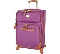 Steve Madden Designer Luggage Collection - Expandable 24 Inch Softside Bag - Durable Mid-Sized Lightweight Checked Suitcase with 4-Rolling Spinner Wheels (Global Purple)
