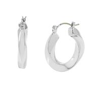 Steve Madden gewebte Twist-Creolen für Frauen, stylischer und leichter Schmuck, versilbert, kleine Creolen