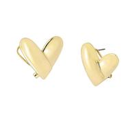 Steve Madden Heart Button Stud Earrings for Women, Stylish & Lightweight Jewellery, Plated Gold