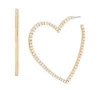 Steve Madden Heart Hoop Earrings, One Size, Metal Plastic, No Gemstone