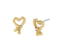 Steve Madden Heart Knot Stud Earrings In Metallic Gold Metallic Gold One Size