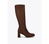 Steve Madden Holly Suede Block Heel Knee High Boots Dark Brown