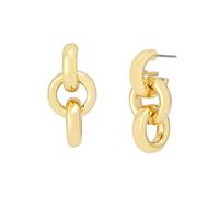 Steve Madden Interlock Ring Double Drop Earrings In Metallic Gold Metallic Gold One Size