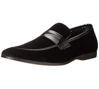 Steve Madden Men's Crescent Penny Loafer, Black Velvet, 8 UK