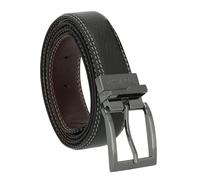 Steve Madden Men's Dress Casual Every Day Leather Belt, Black/Brown (Double Stitch), 38