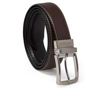 Steve Madden Men's Dress Casual Every Day Leather Belt, Brown/Black, 48