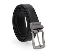 Steve Madden Men's Reversible Dress Casual Every Day Leather Belt, Black/Brown (Perforated), 36