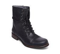 Steve Madden Men's Troopah-c Combat Boot, Black Leather, 9.5 UK