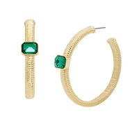 Steve Madden Omega Stone Gem Hoop Earrings for Women