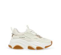 Steve Madden Possession POSS03S1 White Gum Women's Shoes Sneakers Fabric Wedge Laces, cream, 8 UK