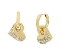 Steve Madden Puffy Heart Charm Small Hoop Earrings for Women