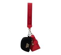 Steve Madden Women's 2 Piece Card Case & Coin Purse Set with Wrist Strap, Black/Red w/ Gold, One Size, Classic
