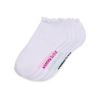 STEVE MADDEN WOMEN'S 5PK RUFFLE CUFF SOLID LOW CUT HALF CUSHION, WHITE, VALUE PACK OF 5, SOCK SIZE 9-11, FITS SHOE SIZE 5-10