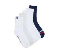 STEVE MADDEN Women's 5pk Stripe Back Hit Shortie Crew Hc Socks, White Multi, 8-10 UK