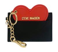 Steve Madden Women's Bhenley 2 Piece Card Case with Keyring and Clip, Black/Red, One Size, Classic
