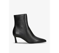 Steve Madden Womens Black Lulah Angled-heel Leather Ankle Boots Eur 41 / 8 Uk Women