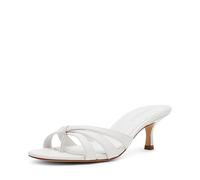 Steve Madden Women's Cary Heeled Sandal, White Leather, 6.5 UK