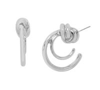 Steve Madden Womens Double Knot Hoop Earrings, One Size, Metal, No Gemstone