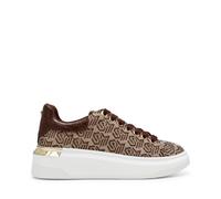 Steve Madden Womens Glider 2 All-Over Logo Lace-Up Sneakers in BROWN - Size UK 5
