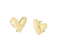 Steve Madden Heart Button Stud Earrings for Women, Stylish & Lightweight Jewellery, Plated Gold