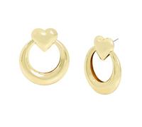 Steve Madden Womens Heart Doorknocker Earrings, One Size, Metal, No Gemstone