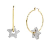 Steve Madden Women's Hoop Earrings with Star Pendant