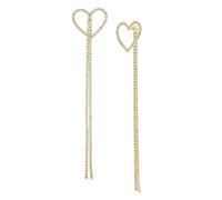 Steve Madden Womens Jewelry Heart Rhinestone Swag Earrings