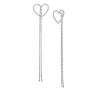 Steve Madden Womens Jewelry Heart Rhinestone Swag Earrings