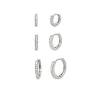 Steve Madden Womens Jewelry Pavé Hoop Earring Set