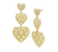 Steve Madden Womens Jewelry Quilted Heart Linear Earrings