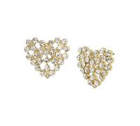 Steve Madden Womens Jewelry Stone Heart Button Earrings